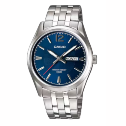 Casio General MTP-1335D-2AV Silver Stainless Steel Band with Blue Dial Men Watch